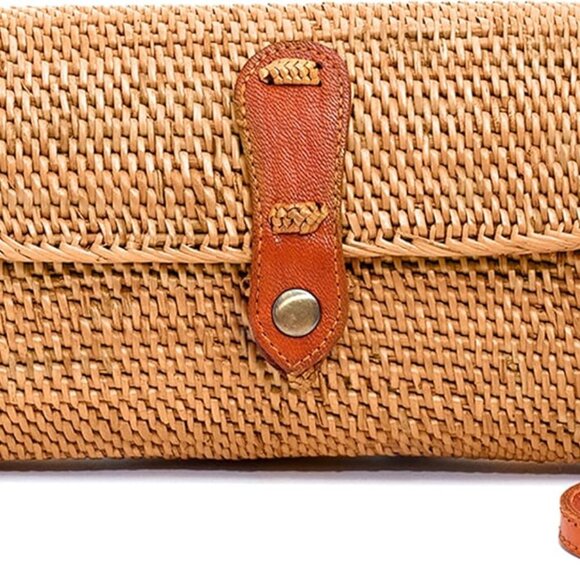 Round Rattan Bag for Women - Handmade Ata Wicker Woven Purse - Circle, Square, O - Picture 1 of 6
